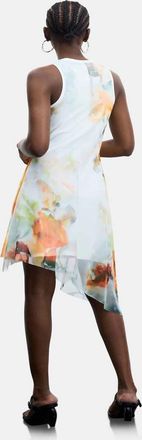 Desigual Vestito asimmetrico senza maniche bianco