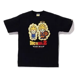 A Bathing Ape Super Saiyan Vegeta & Son Goku Baby Milo T-Shirt Black 2I23-110-910-BLK