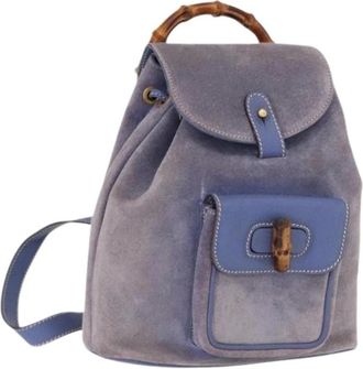 Gucci Pre-owned Backpacks, female, Purple, Size: ONE SIZE Pre-owned Vintage Suede Backpack
