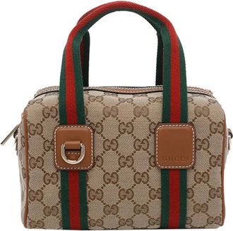 Gucci Mini GG Canvas Handtas - Dames - Tassen - Beige - Maat: ONE Size Katoen