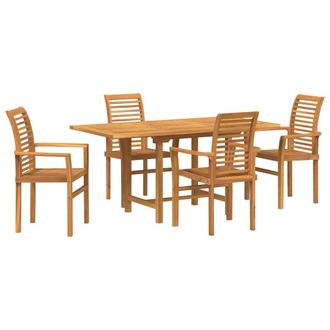 vidaXL Conjunto De Comedor De Jard&iacute;n 5 Pcs Marr&oacute;n Vidaxl