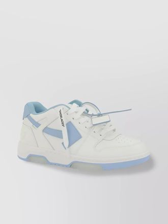 Off-white leather low-top sneakers