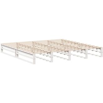vidaXL Cama Sin Colch&oacute;n Madera Maciza De Pino Blanca 180x200 Cm Vidaxl