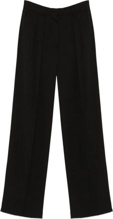 Sportmax Zwarte Broek met Verborgen Sluiting - Dames - Straight fit broeken - Zwart - S - Broeken