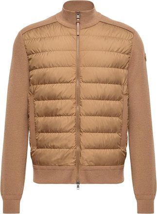 Moncler Moncler Wool & Cashmere Blend Padded Zip-up Cardigan, Men, Brown, Size: Xxl