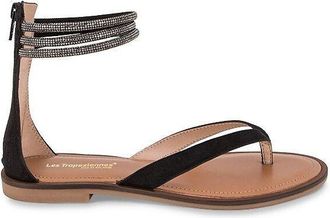 Les Tropeziennes Leren teensandalen met steentjes Hodixy