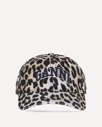 Ganni Leopard Baseball Hat Female UNI