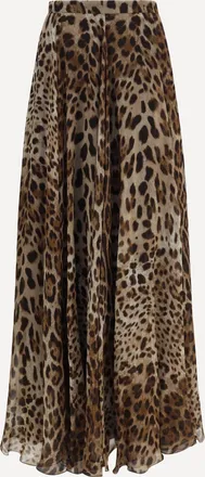 Dolce & Gabbana Gonna in chiffon con stampa leopardata Woman 42