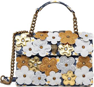 Kurt Geiger Borsa a tracolla Daisy media con applicazione floreale - Blu
