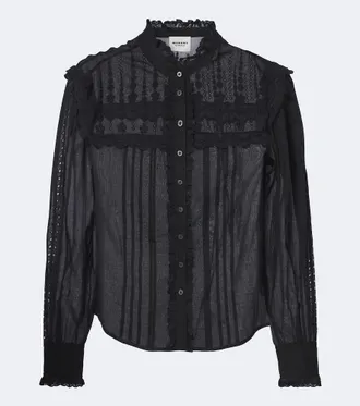 Isabel Marant Camicia Lonzie in voile di cotone con ricamo