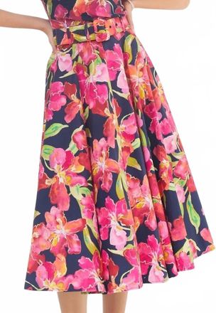 Hutch Rye Midi Skirt In Navy/multi Watercolor