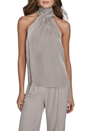 DKNY Metallic Halter Top in Vapor at Nordstrom, Size X-Large