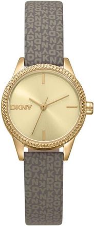 DKNY L 113 Leather Strap Watch in Champagne at Nordstrom