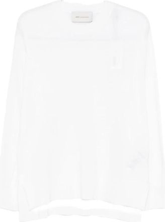 Ami Sweaters Wit - Dames - Ronde hals truien - Wit - M - Truien & Vesten