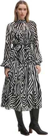 Diane Von F&uuml;rstenberg Kleedjes, Dames, Zwart, S, Polyester, Kent Midi Jurk