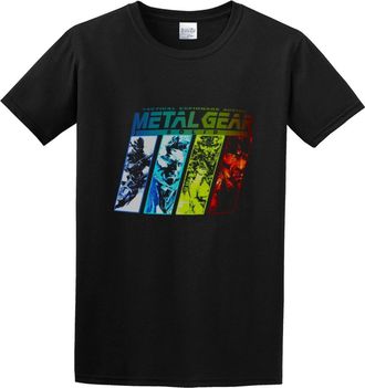 Mohai Mens Metal Gear Solid T-Shirt Print Tees Short Sleeve O Neck XL Black