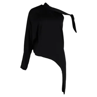 Diane Von F&uuml;rstenberg Diane Von Furstenberg Asymmetric Top in Black Polyester