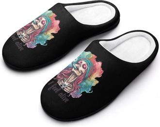 Generic Skeleton Smoking Weed Mens Slippers Comfortable And Non-slip Cotton Slipper Shoe for House