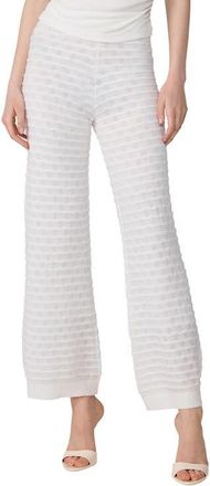 Diane Von F&uuml;rstenberg Barbara Mixed Stitch Cotton Blend Knit Pants in White at Nordstrom, Size Medium