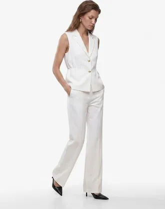 Koton Regular Fit Flare Pants with Pockets in White at Nordstrom, Size 10