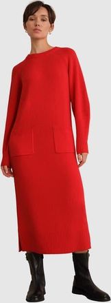 Hobbs London Claudia Knitted Midi Dress in Pepper Red at Nordstrom, Size 12