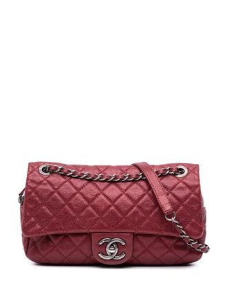 Chanel 2012 Medium Quilted Caviar Easy Flap shoulder bag - women - Caviar Leather - One Size - Red