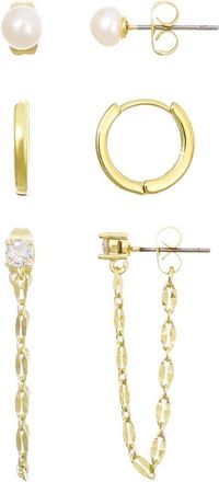 Adornia Adornia Spring2 14K Faux-Pearl Earrings