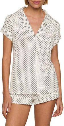 Eberjey Gisele Printed Short Pajamas in Tide Dot Ivory/Ivory at Nordstrom, Size X-Small