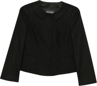 Emporio Armani Blazer con cuello Peter Pan - Jackets - Mujer - Negro - XS