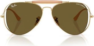 Ray-Ban 53mm Outdoorsman II Pilot Sunglasses in Arista /Dark Brown at Nordstrom