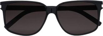 Saint Laurent Accessoires, Heren, Zwart, ONE Size, Zonnebril met vlindermontuur en logo-accenten