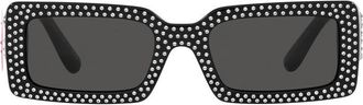 Dolce & Gabbana Studded Rectangle Sunglasses - Black