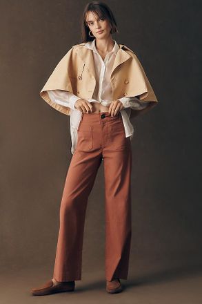 Maeve Colette High-Rise Wide-Leg Full-Length Pants in Magic Fabric