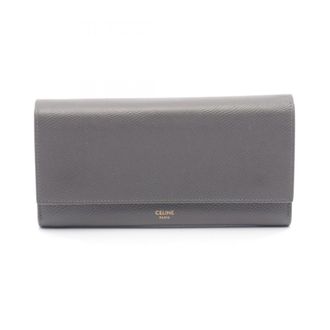 Celine Gray Leather Long Wallet (Bi-Fold) (Pre-Owned)