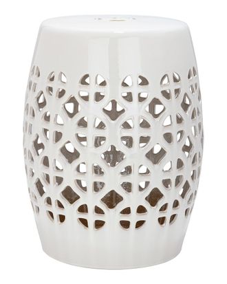 Safavieh Indoor/Outdoor Cream Circle Lattice Garden Stool