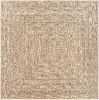 vidaXL Alfombra ZIZUR apariencia de yute interior exterior 120x120 cm vidaXL