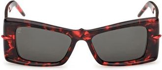 Christian Louboutin 54mm Butterfly Sunglasses in Red Havana /Gold /Zeiss at Nordstrom