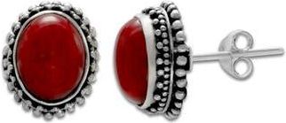 Samuel B. Beaded Oval Coral Stud Earrings in Red at Nordstrom Rack