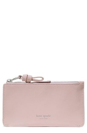 Kate Spade New York loop glazed leather card case in Morning Beach at Nordstrom