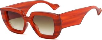 Generic Mens Outdoor Large Frame Sunglasses Vacation Shopping Women Driving Sun Glasses(Orange)