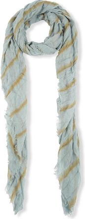 Cortana Gestreept Sjaal in Aqua en Goud - Dames - Sjaals - Blauw - ONE Size - Kasjmier - Accessoires