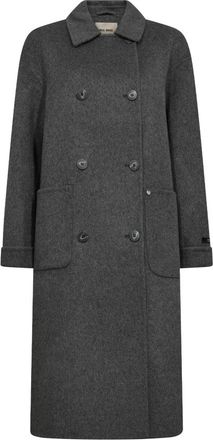 Mos Mosh Tijdloze wollen jas met Mockingbird-stijl - Dames - Mantel - Grijs - S - Wol - Jassen