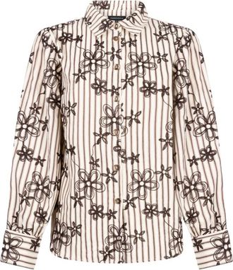 Tramontana Gestreept Blouse Borduur - Dames - Blouses & Shirts - Paars - Maat: 3XL Katoen