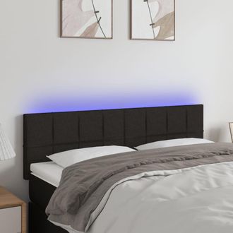 vidaXL Cabecero Con Led De Tela Negro 144x5x78/88 Cm Vidaxl