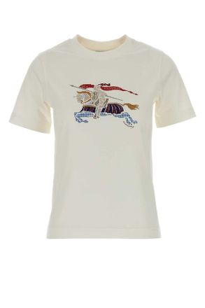 Burberry Womens White Cotton T-shirt - Ivory - Size X-Small