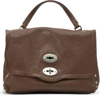 Zanellato Borsa tote con borchie e chiusura a girello - Marrone