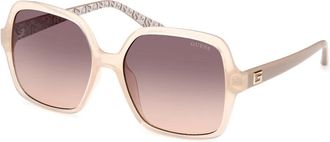 Guess Trendy zonnebril met metalen montuur - Dames - Zonnebrillen - Beige - 57 MM - Accessoires