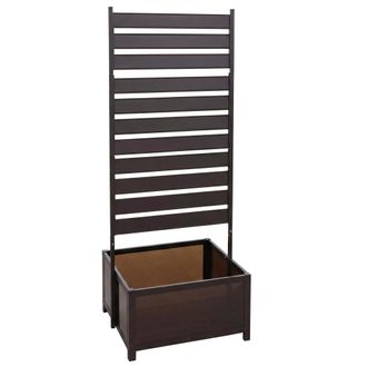 Hhg [nunca Usado] Jardinera De Aluminio Con Enrejado Hhg-571, Maceta Con Espaldero, 110 X 60 X 75 Cm, Marr&oacute;n Oscuro