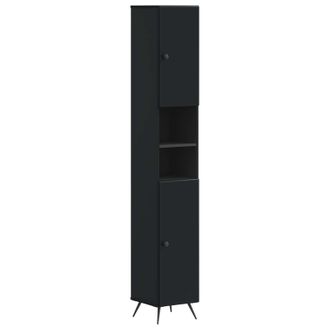 vidaXL Armario De Ba&ntilde;o Con Estante Abierto Breda Negro Vidaxl