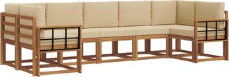 vidaXL Conjunto De Sof&aacute;s De Exterior 7 Uds. Natural Y Beige Vidaxl
